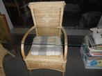 3 gevlochten rieten of bamboe stoelen, Riet of Rotan, Gebruikt, Ophalen of Verzenden, Bruin