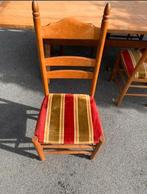 Vintage massief eikenhouten stoelen met gestoffeerde zitting, Ophalen