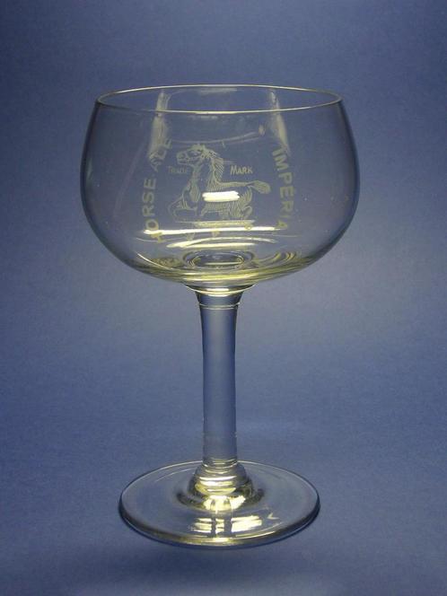 Horse-Ale Imperial Anderlecht Bruxelles staand glas, Verzamelen, Biermerken, Gebruikt, Glas of Glazen, Ophalen of Verzenden