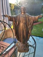 Vintage koperen beeld Heilige Hart, Antiek en Kunst, Antiek | Religieuze voorwerpen, Ophalen of Verzenden