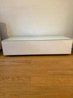Witte lage Ikea tv-kast, Huis en Inrichting, Ophalen, Gebruikt, 100 tot 150 cm, Glas