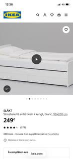 Lit 90x200 avec sous-lit et tiroirs, Huis en Inrichting, Slaapkamer | Bedden, Ophalen, Gebruikt, 90 cm, Eenpersoons