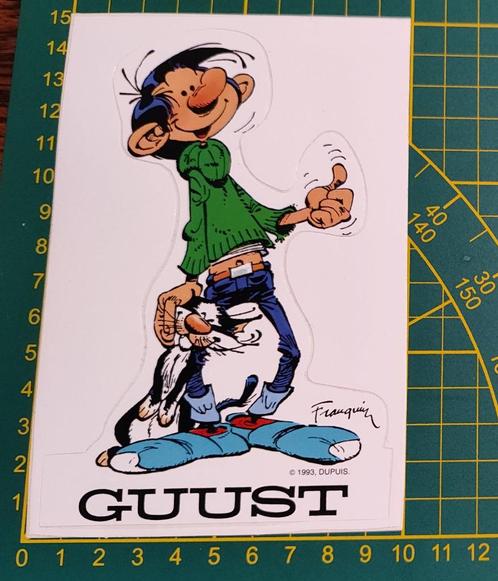 Sticker Guust Flater met kat 1993 Dupuis Franquin, Verzamelen, Stickers, Ophalen of Verzenden