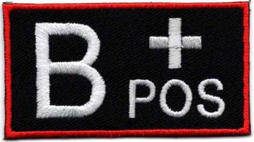 Bloedgroep B+ Positief stoffen opstrijk patch embleem, Envoi, Neuf