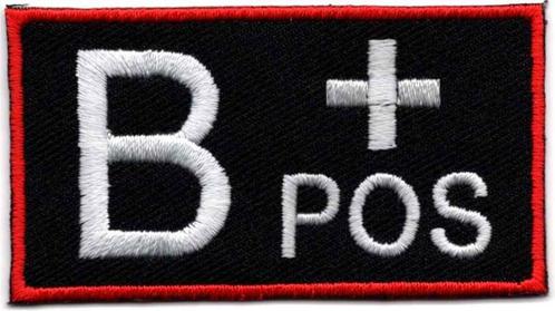 Bloedgroep B+ Positief stoffen opstrijk patch embleem, Motoren, Accessoires | Overige, Nieuw, Verzenden