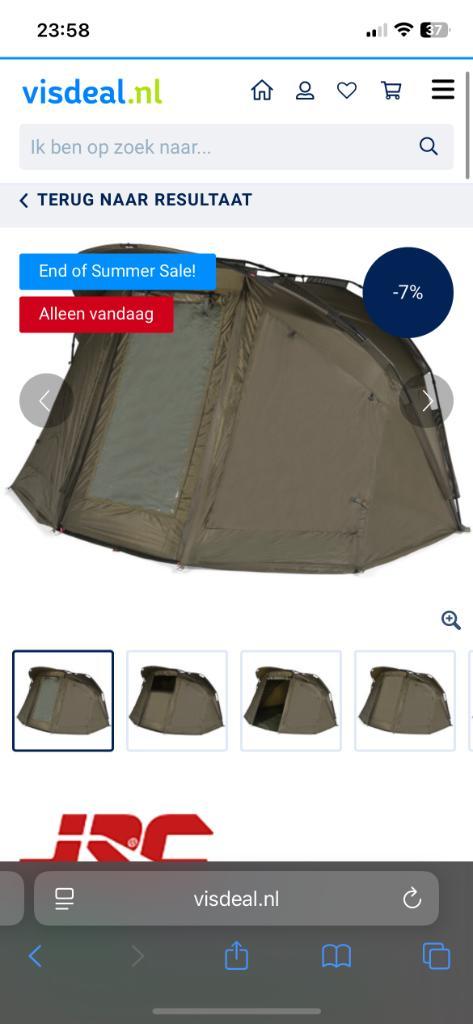 Jrc defender peak 1man met winterskin, Watersport en Boten, Hengelsport | Karpervissen, Zo goed als nieuw, Overige typen, Ophalen