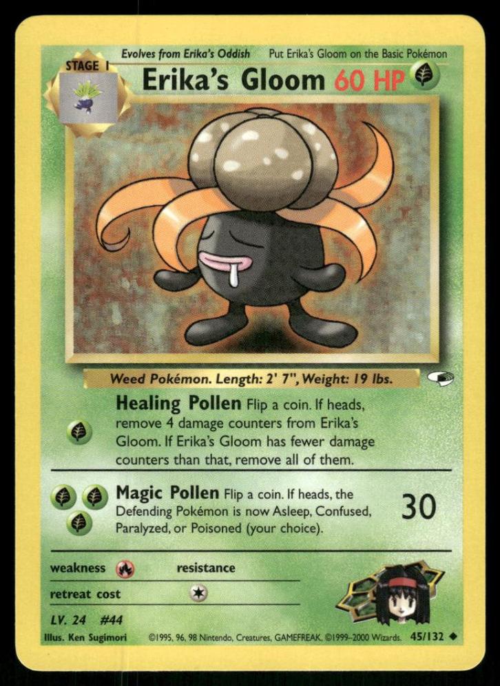 Erika's Gloom 45/132 - Gym Heroes (EX), Hobby en Vrije tijd, Verzamelkaartspellen | Pokémon, Gebruikt, Verzenden