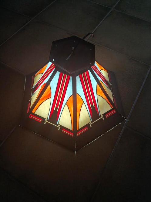 Art Deco hanglamp Stijl Amsterdamse School, Antiek en Kunst, Antiek | Verlichting, Ophalen