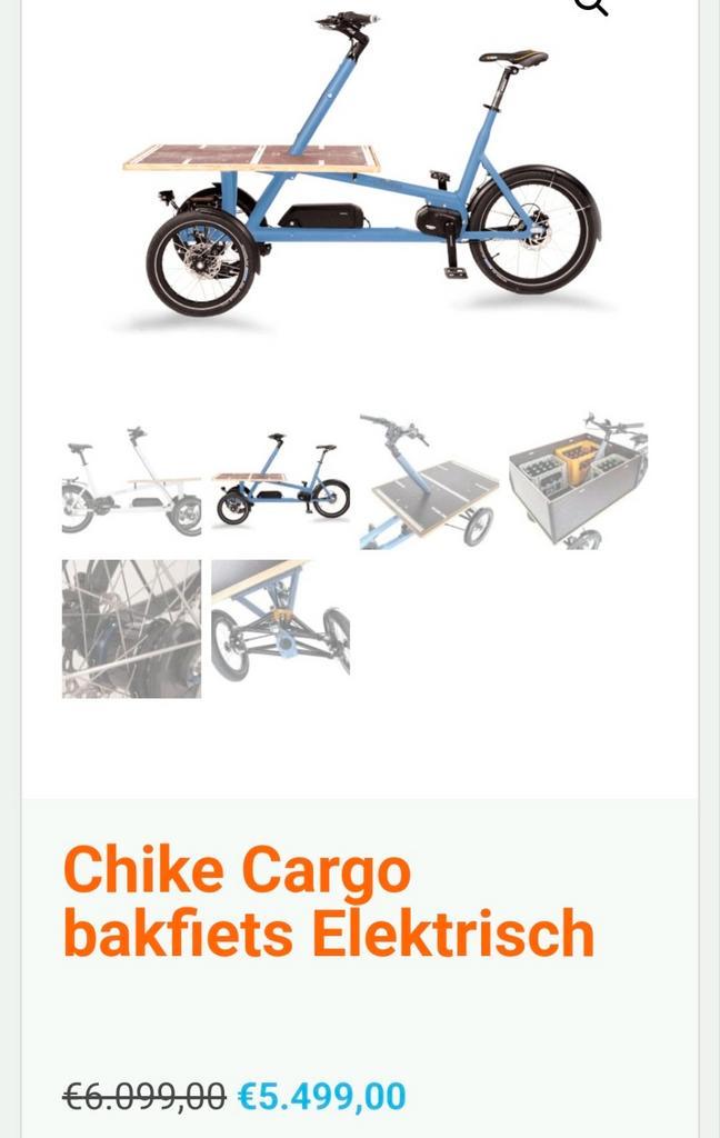 Chike elektrische cargo / bakfiets Nette STAAT, Fietsen en Brommers, Fietsen | Bakfietsen, Zo goed als nieuw, Overige merken, Goederen