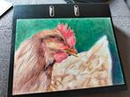 Realistische tekening portret kip, Huis en Inrichting, Ophalen, Tekening
