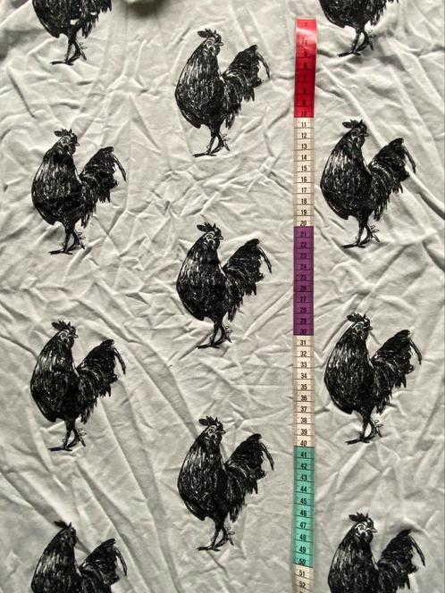 Designerstof French terry “rooster” van See you at Six, Hobby en Vrije tijd, Stoffen en Lappen, Nieuw, Katoen, 30 tot 120 cm, 30 tot 200 cm