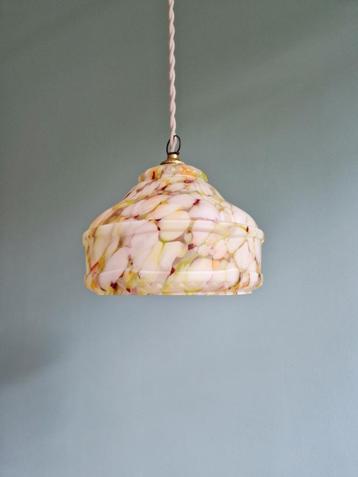 Art Deco hanglamp in veelkleurig gespikkeld glas, 1930 beschikbaar voor biedingen
