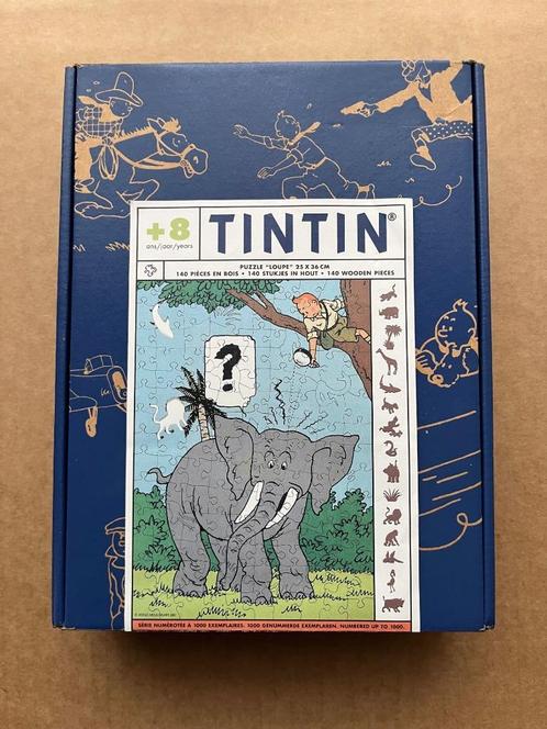 Kuifje puzzel „Vergrootglas en de olifant” - Houten stukjes!, Hobby en Vrije tijd, Denksport en Puzzels, Legpuzzel, Verzenden