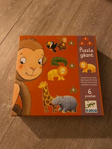 Puzzel djeco dieren 3+, 6 puzzels met grote stukken  beschikbaar voor biedingen
