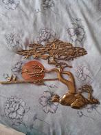 Vintage bronzen bonsai boom wanddecoratie/muurdecoratie, Enlèvement ou Envoi