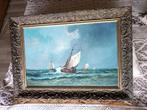 Tableau ancien : « Voiliers dans la tempête »., Ophalen of Verzenden