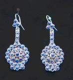 Handgemaakte zilveren oorbellen met lapis, Hangers, Nieuw, Ophalen of Verzenden, Met edelsteen
