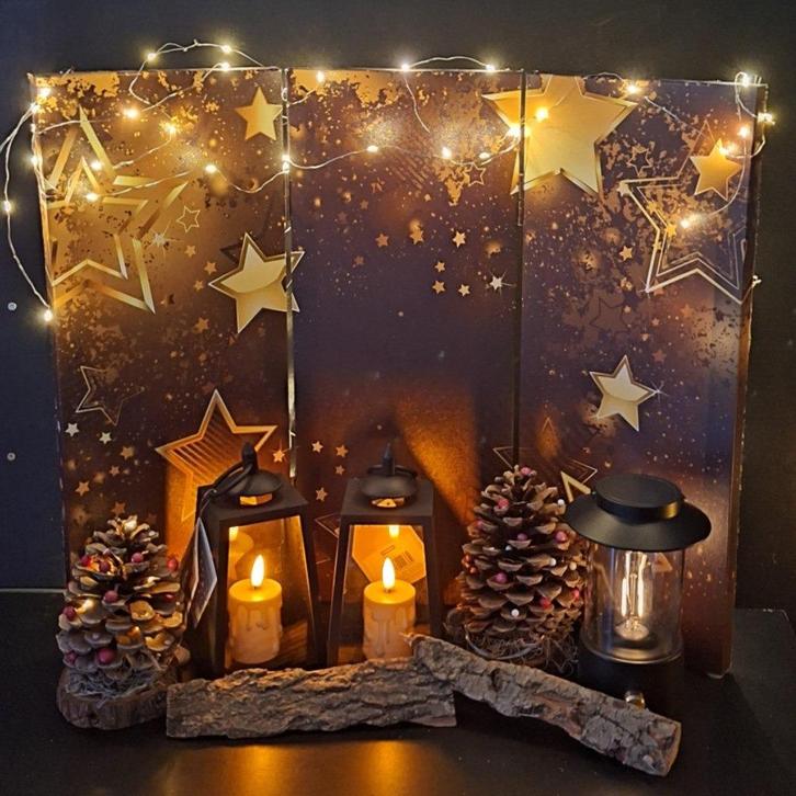 Kerst Decoratie klein Sfeer scherm Paravent Laag model 50 cm, Diversen, Kerst, Nieuw, Verzenden