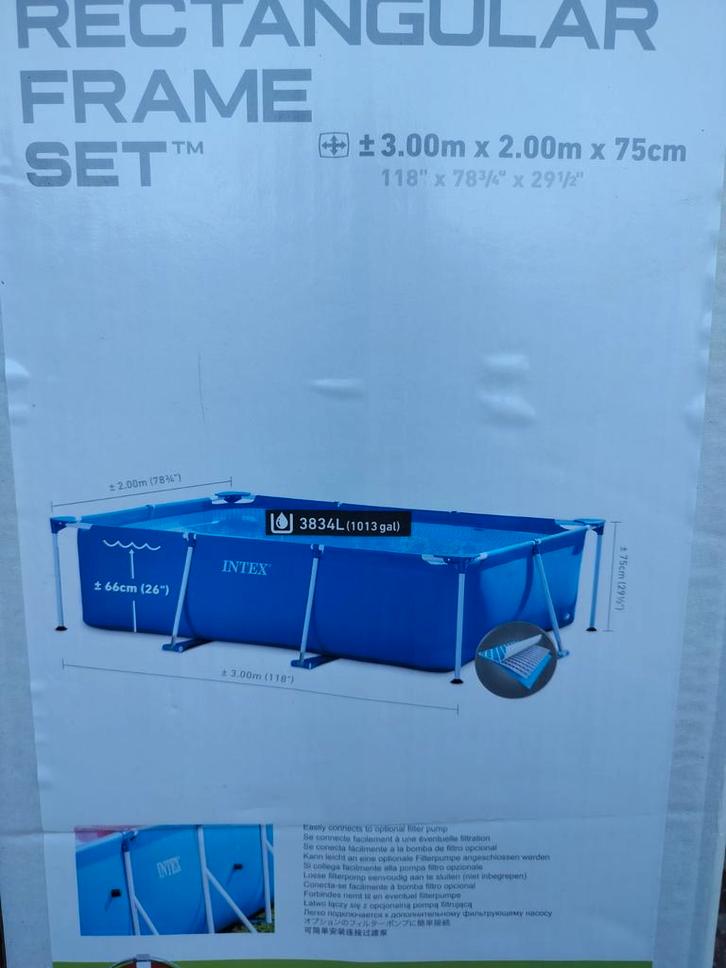 Zwembad Intex, Tuin en Terras, Zwembaden, Zo goed als nieuw, Opzetzwembad, Minder dan 80 cm, 200 tot 400 cm, 200 tot 300 cm, Rechthoekig