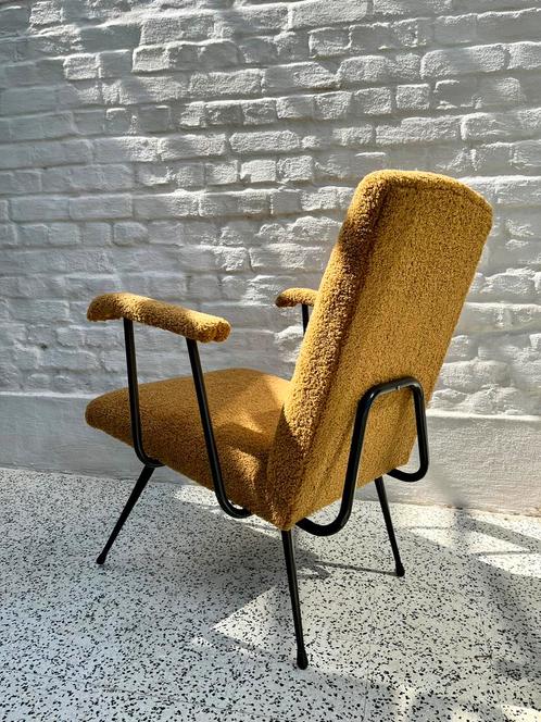 Vintage jaren ‘70 zeteltje, Huis en Inrichting, Fauteuils, Metaal, Stof, Ophalen