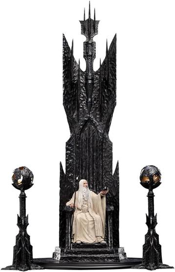 Weta Saruman On Throne 1:6 scale Statue 111cm Lotr, Enlèvement, Neuf, Humain