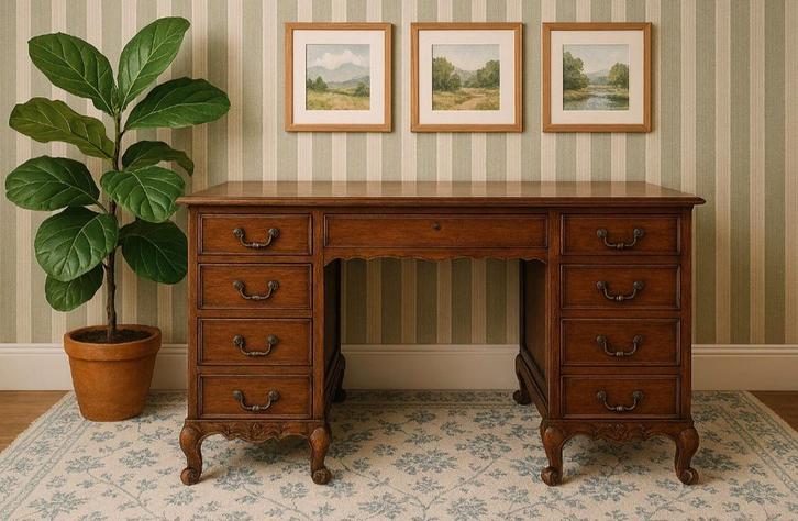 antiek bureau, massief eikenhout, goede staat, Antiek en Kunst, Antiek | Meubels | Tafels, Verzenden