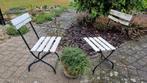 2 retro tuinstoeltjes, Ophalen, Gebruikt, Metaal, Inklapbaar