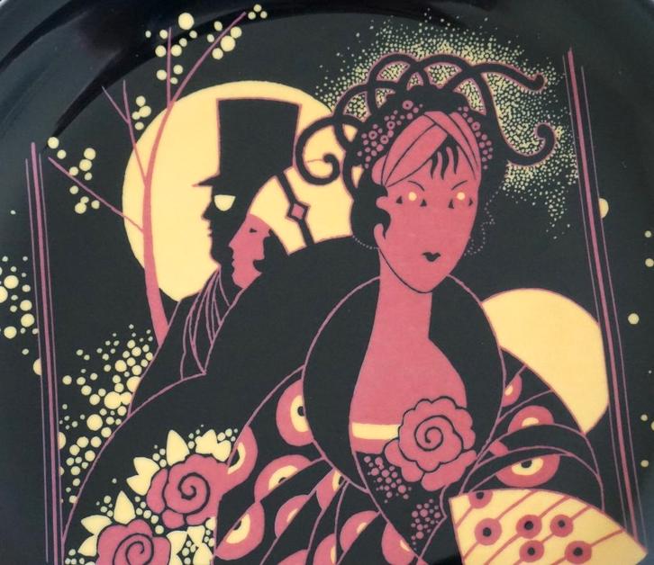 6 porseleinen borden in Bauscher Art Deco-stijl uit 1978, Antiek en Kunst, Antiek | Porselein, Ophalen