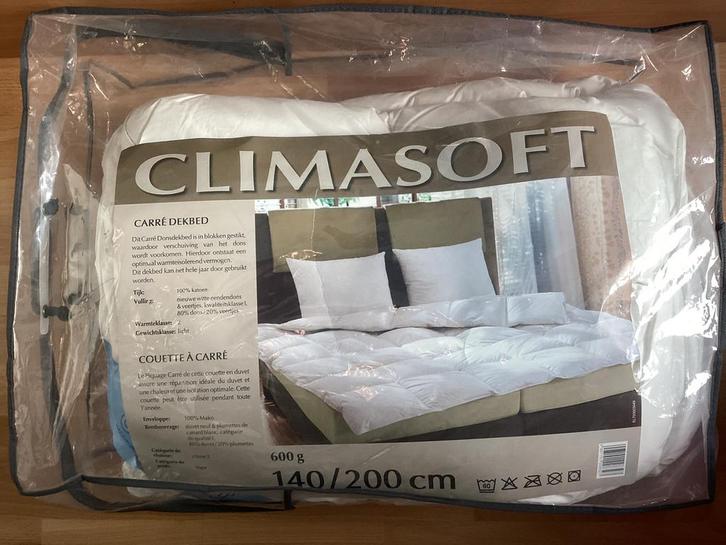 Climasoft carré dekbed - Nieuw, Huis en Inrichting, Slaapkamer | Beddengoed, Nieuw, Deken of Dekbed, Eenpersoons, Wit, Ophalen of Verzenden