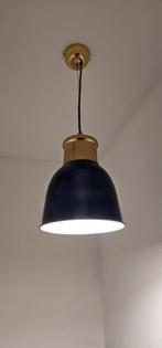 Industriële hanglamp donkerblauw/goud, Zo goed als nieuw, Ophalen