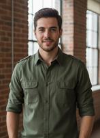 Chemise kaki - XL, Vêtements | Hommes, Chemises, Tour de cou 43/44 (XL), Enlèvement ou Envoi, Vert, Porté