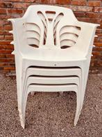 Witte tuinstoelen voor jouw tuinfeest, Tuin en Terras, Ophalen, Gebruikt, Kunststof, Stapelbaar