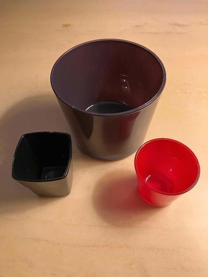 Lot de 3 cache-pot en verre, Jardin & Terrasse, Pots de fleurs, Comme neuf, Autres matériaux, Intérieur, Balcon, Jardin, Moins de 40 cm