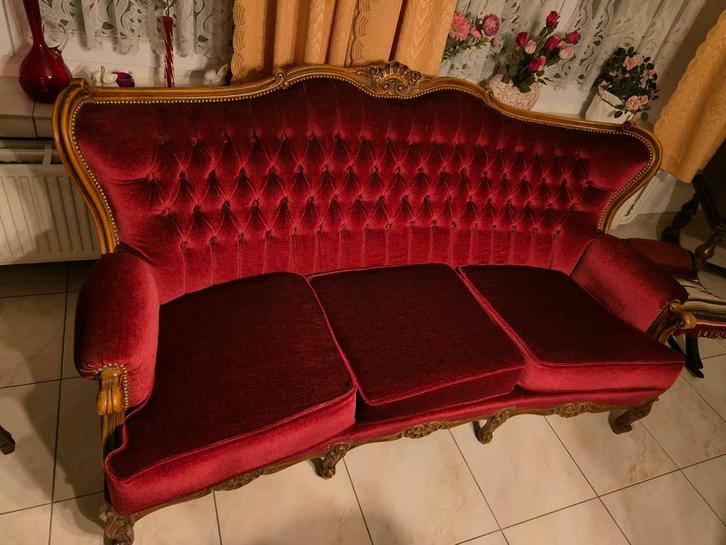 Compleet salon in Barok / Rococo Louis XV stijl, Huis en Inrichting, Zetels | Zetels en Chaises Longues, Gebruikt, Ophalen