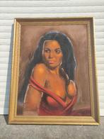 huile sur panneau femme signe jean mulders, Antiek en Kunst, Ophalen of Verzenden