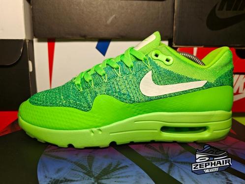 Nike Air Max 1 Ultra Flyknit 'Voltage Green' EU41 2016, Kleding | Heren, Schoenen, Zo goed als nieuw, Sneakers, Overige kleuren