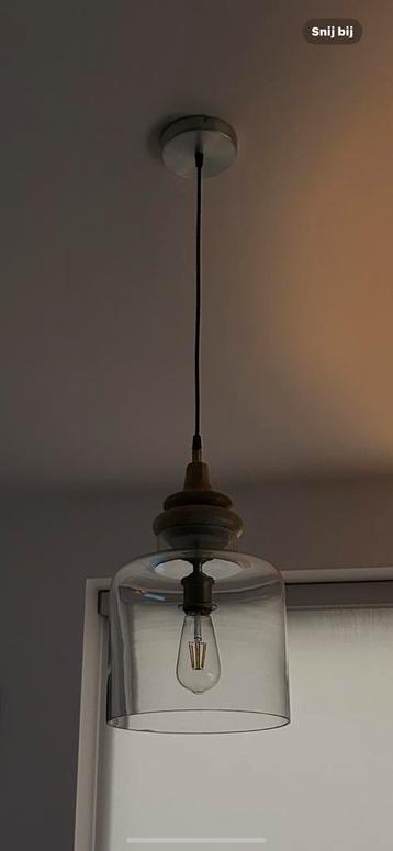 Te koop hanglamp in helder glas.  beschikbaar voor biedingen