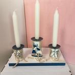 Drievoudige kandelaar met maritiem decor, Ophalen of Verzenden