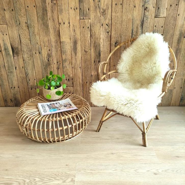 Rotan salontafeltje - landelijke/Scandinavische/boho stijl, Huis en Inrichting, Tafels | Salontafels, Ophalen