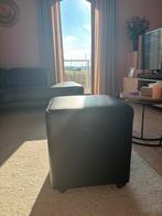 Zwarte poef met wieletjes te koop, Enlèvement, Moins de 50 cm, Cuir, Moins de 50 cm