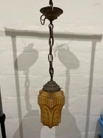 art deco lantaarn amber bruin glas, Antiek en Kunst, Ophalen of Verzenden