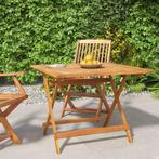Tuintafel inklapbaar 90x90x75 cm massief acaciahout, Ophalen of Verzenden, Nieuw, Vierkant