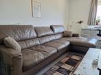 Lederen zetel met lounge, Huis en Inrichting, Zetels | Zetels, Ophalen, 250 tot 300 cm, Past in elk interieur, Leer
