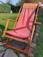 Chaise longue pliante 60' avec repose-pieds de marque Torck, Bois, Enlèvement, Utilisé
