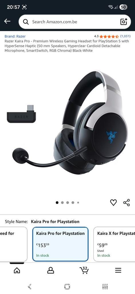 Razer kaira pro, Computers en Software, Headsets, Ophalen