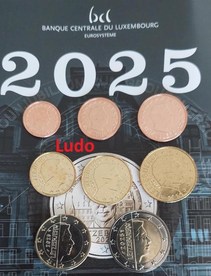 Luxemburg 2025 - UNC serie 1 cent t/m 2 euro, Postzegels en Munten, Munten | Europa | Euromunten, Setje, Luxemburg, Ophalen of Verzenden