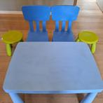 Kindertafel, 2 stoeltjes en 2 krukjes (ikea), Gebruikt, Tafel(s) en Stoel(en), Ophalen