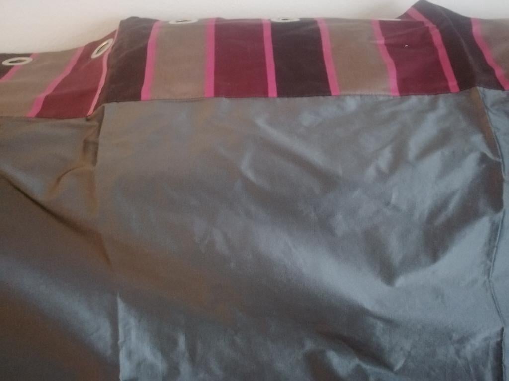 gordijn pand met ringen grijs - gevoerd zwart nieuw, Huis en Inrichting, Ophalen of Verzenden