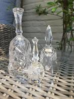 3 cloches de table en cristal, Antiquités & Art, Antiquités | Verre & Cristal, Enlèvement ou Envoi