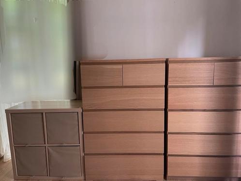 2 ikea Malm ladekasten + 1 kallax open kast, Huis en Inrichting, Kasten | Ladekasten, Gebruikt, 100 tot 150 cm, 50 tot 100 cm